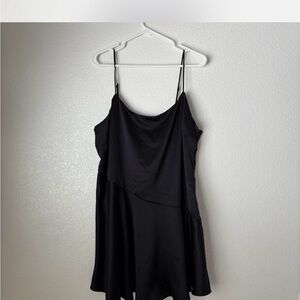Simple Black Slip Dress with Spaghetti Straps